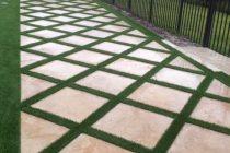 Synthetic Turf International SoftLawn Lawn and Landscape Artificial Grass with Pavers